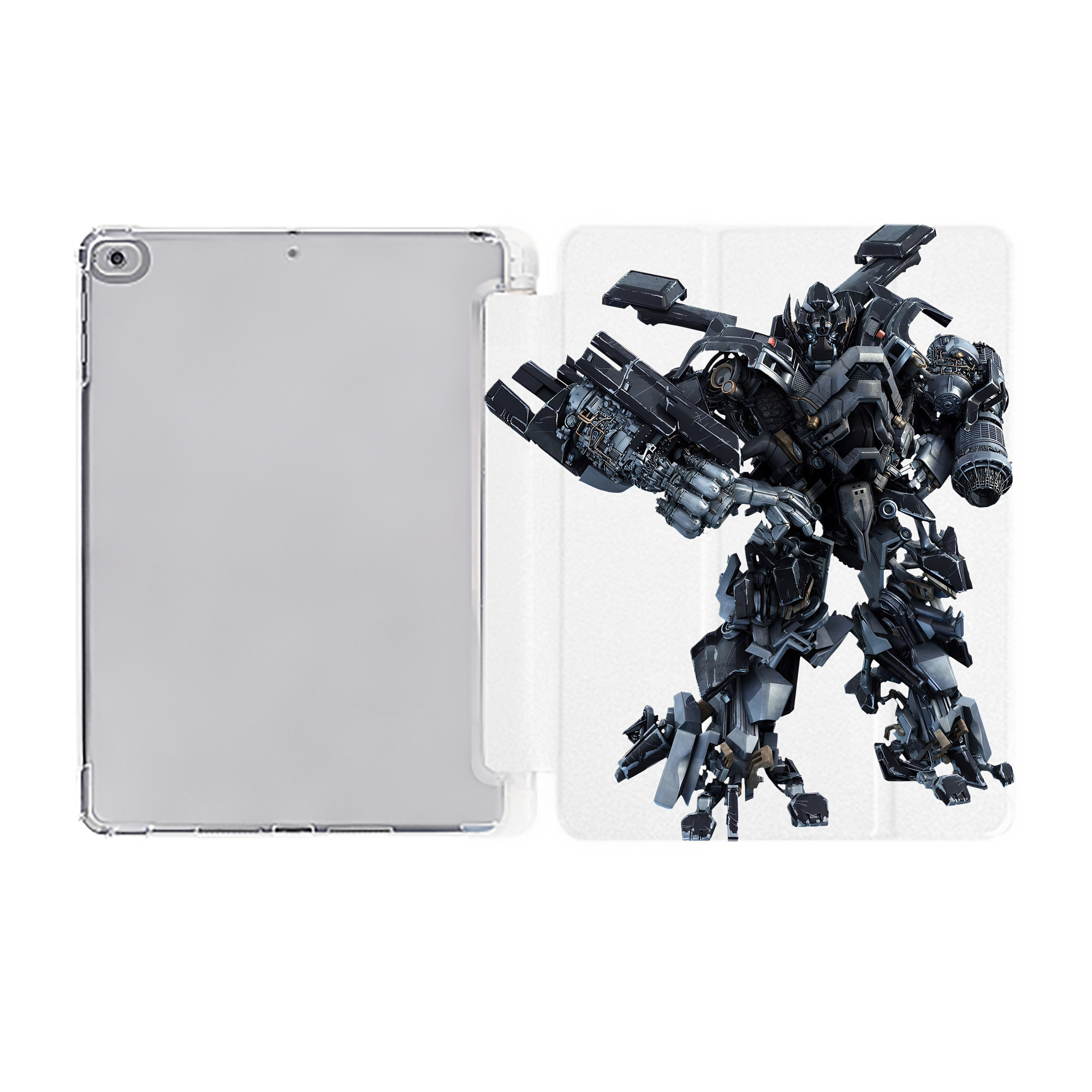 （画像用） Transformers トランスフォーマー IPad ケース ペン収納付き 三つ折りスタンド PUレザー×シリコン 対応機種9.5/10.5/10.9インチ